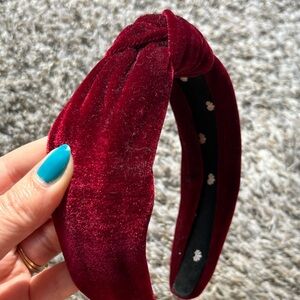 Elle Sadoughi Velvet Burgundy Headband